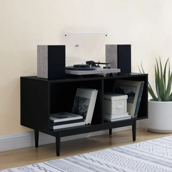 Kirkland's Home Console Tables-Black Modern Wood Console Table, 40 In.