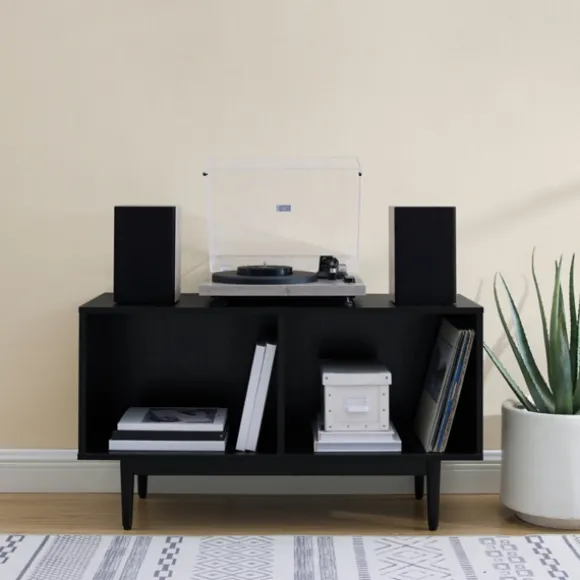 Kirkland's Home Console Tables-Black Modern Wood Console Table, 40 In.