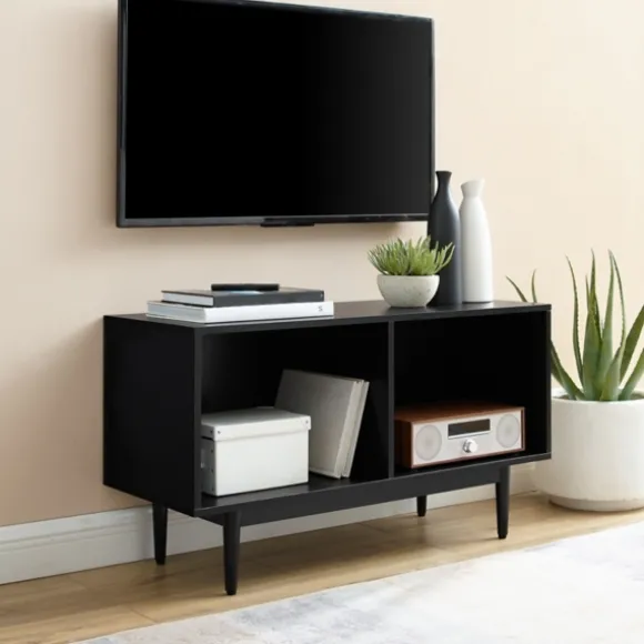 Kirkland's Home Console Tables-Black Modern Wood Console Table, 40 In.