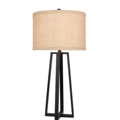 Kirkland's Home Table Lamps-Black Molded Metal Table Lamp