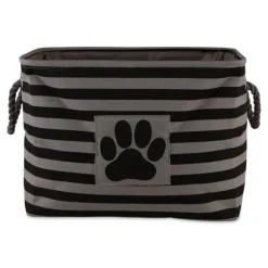 Kirkland's Home Baskets & Boxes-Black Paw Patch Stripe Rectangle Pet Basket