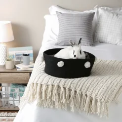 Kirkland's Home Baskets & Boxes-Black Pet Bin Pom Pom Storage Basket