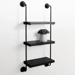 Kirkland's Home Shelves-Black Pipe 3-Tier Wall Shelf