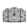 Kirkland's Home Fireplace Accessories-Black Scroll And Medallion Metal Fireplace Screen
