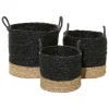 Kirkland's Home Baskets & Boxes-Black Sea Grass Baskets, Set Of 3