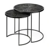 Kirkland's Home Accent & End Tables-Black Starburst Nesting Accent Tables, Set Of 2