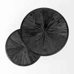 Kirkland's Home Accent & End Tables-Black Starburst Nesting Accent Tables, Set Of 2
