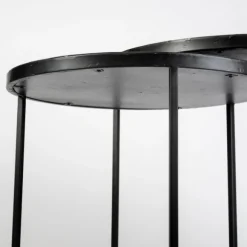 Kirkland's Home Accent & End Tables-Black Starburst Nesting Accent Tables, Set Of 2