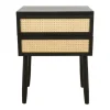 Kirkland's Home Accent & End Tables-Black Two-Drawer Rattan Front Accent Table