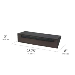 Kirkland's Home Shelves-Black Wedge Wood Small Floating Shelf