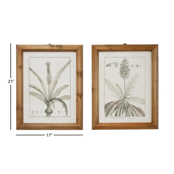 Kirkland's Home Framed Art-Black White Vintage Botanical Framed Art, Set Of 2