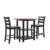 Kirkland's Home Dining Tables-Black Wood Farmhouse 3-Pc. Stool And Table Set