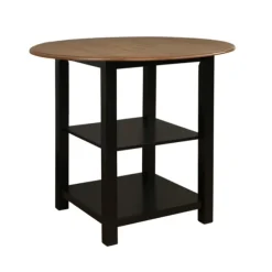 Kirkland's Home Dining Tables-Black Wood Farmhouse 3-Pc. Stool And Table Set