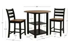 Kirkland's Home Dining Tables-Black Wood Farmhouse 3-Pc. Stool And Table Set