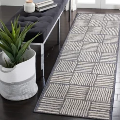 Kirkland's Home Outdoor Rugs-Blake Gray Cube Indoor/Outdoor Runner, 1X7