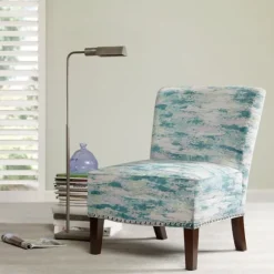 Kirkland's Home Accent Chairs-Blue Abstract Armless Accent Chair
