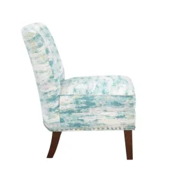 Kirkland's Home Accent Chairs-Blue Abstract Armless Accent Chair