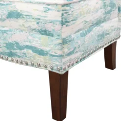 Kirkland's Home Accent Chairs-Blue Abstract Armless Accent Chair