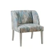 Kirkland's Home Accent Chairs-Blue And Gray Abstract Wingback Accent Chair