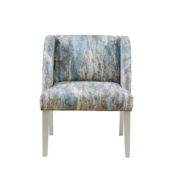 Kirkland's Home Accent Chairs-Blue And Gray Abstract Wingback Accent Chair
