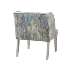 Kirkland's Home Accent Chairs-Blue And Gray Abstract Wingback Accent Chair