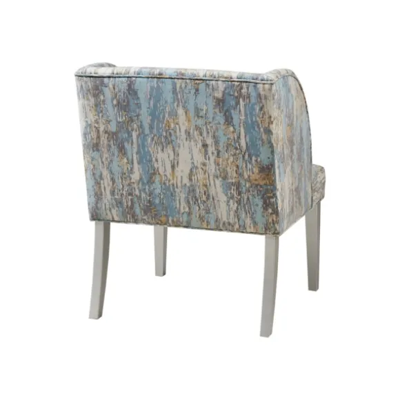 Kirkland's Home Accent Chairs-Blue And Gray Abstract Wingback Accent Chair