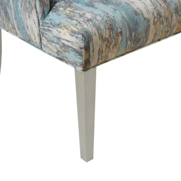 Kirkland's Home Accent Chairs-Blue And Gray Abstract Wingback Accent Chair