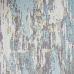 Kirkland's Home Accent Chairs-Blue And Gray Abstract Wingback Accent Chair