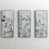 Kirkland's Home Canvas Art-Blue And Gray Floral Canvas Art Prints, Set Of 3