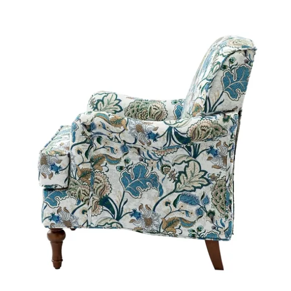 Kirkland's Home Accent Chairs-Blue And White Floral Classic Accent Chair