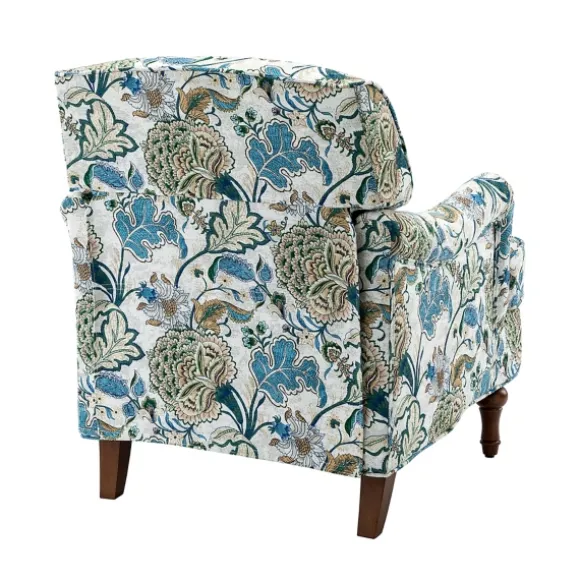 Kirkland's Home Accent Chairs-Blue And White Floral Classic Accent Chair