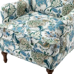 Kirkland's Home Accent Chairs-Blue And White Floral Classic Accent Chair