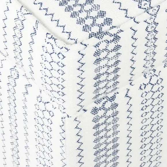 Kirkland's Home Benches & Ottomans-Blue And White Hometown Striped Storage Ottoman