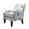 Kirkland's Home Accent Chairs-Blue And Yellow Floral Upholstered Accent Chair