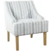 Kirkland's Home Accent Chairs-Blue Farmhouse Stripe Swoop Accent Chair