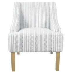 Kirkland's Home Accent Chairs-Blue Farmhouse Stripe Swoop Accent Chair