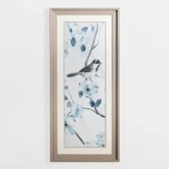 Kirkland's Home Framed Art-Blue Floral Bird I Framed Art Print