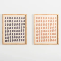 Kirkland's Home Framed Art-Blue Paint Dab On Linen Framed Art Print