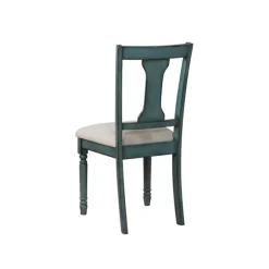Kirkland's Home Dining Chairs-Blue Wood Upholstered Dining Chairs, Set Of 2