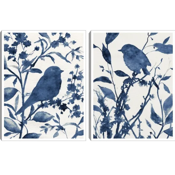 Kirkland's Home Canvas Art-Bluebird Silhouette Canvas Art Prints, Set Of 2