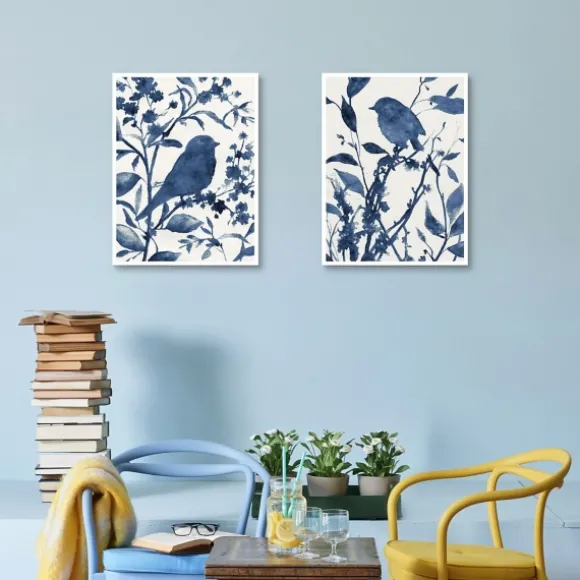 Kirkland's Home Canvas Art-Bluebird Silhouette Canvas Art Prints, Set Of 2