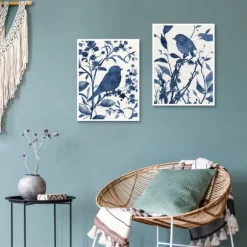 Kirkland's Home Canvas Art-Bluebird Silhouette Canvas Art Prints, Set Of 2