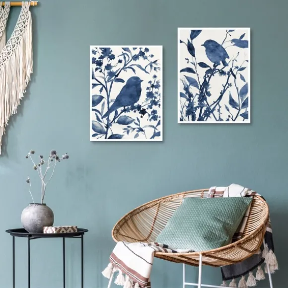 Kirkland's Home Canvas Art-Bluebird Silhouette Canvas Art Prints, Set Of 2