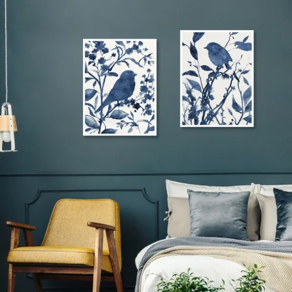 Kirkland's Home Canvas Art-Bluebird Silhouette Canvas Art Prints, Set Of 2