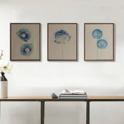 Kirkland's Home Framed Art-Botanical Framed Linen Canvas Art Print, Set Of 3