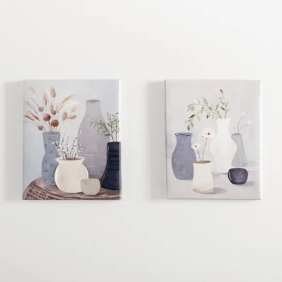 Kirkland's Home Canvas Art-Botanicals In Blue Vases Canvas Prints, Set Of 2