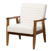 Kirkland's Home Accent Chairs-Boucle & Wood Frame Accent Chair