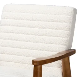 Kirkland's Home Accent Chairs-Boucle & Wood Frame Accent Chair