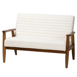 Kirkland's Home Sofas & Loveseats-Boucle & Wood Frame Loveseat