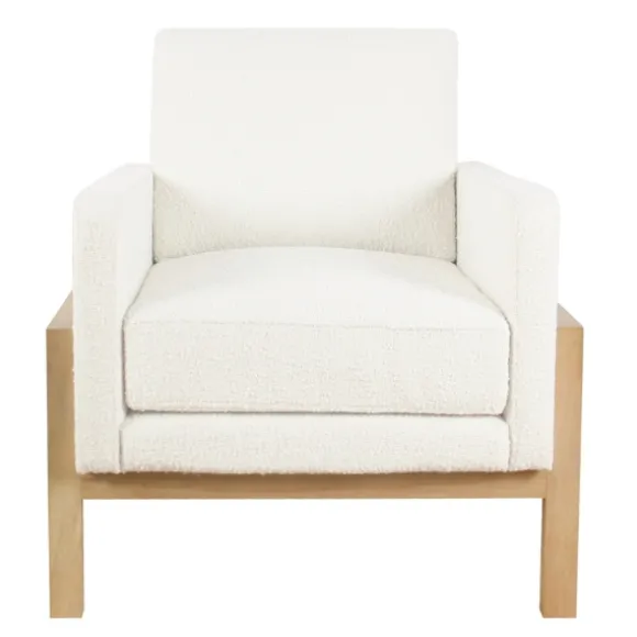 Kirkland's Home Accent Chairs-Boucle Wood Frame Accent Chair